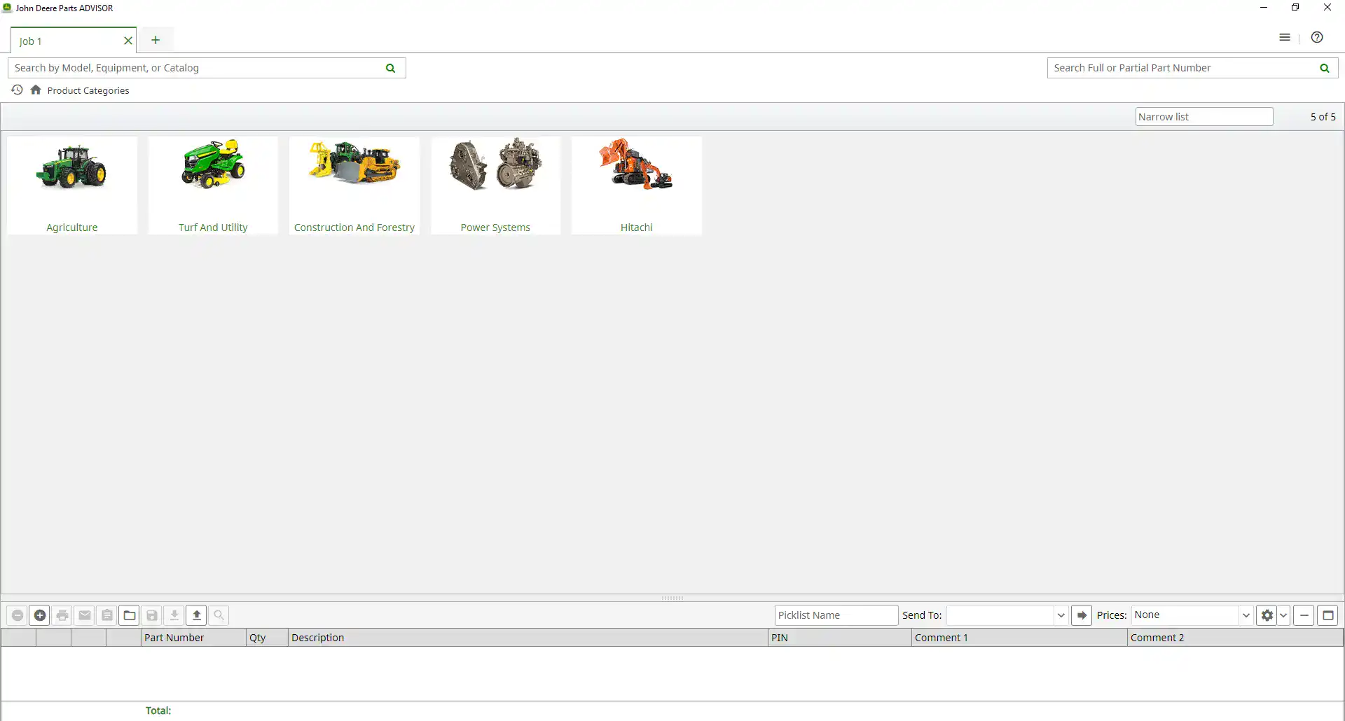 Green John Deere agricultural machinery and equipment images, showcasing high-quality tractors, turf tools, construction and forestry machinery, power systems, and Hitachi equipment.