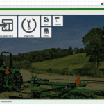 John Deere tractor with cotton harvesting equipment in a lush green field, representing advanced agricultural machinery and farm operation solutions.